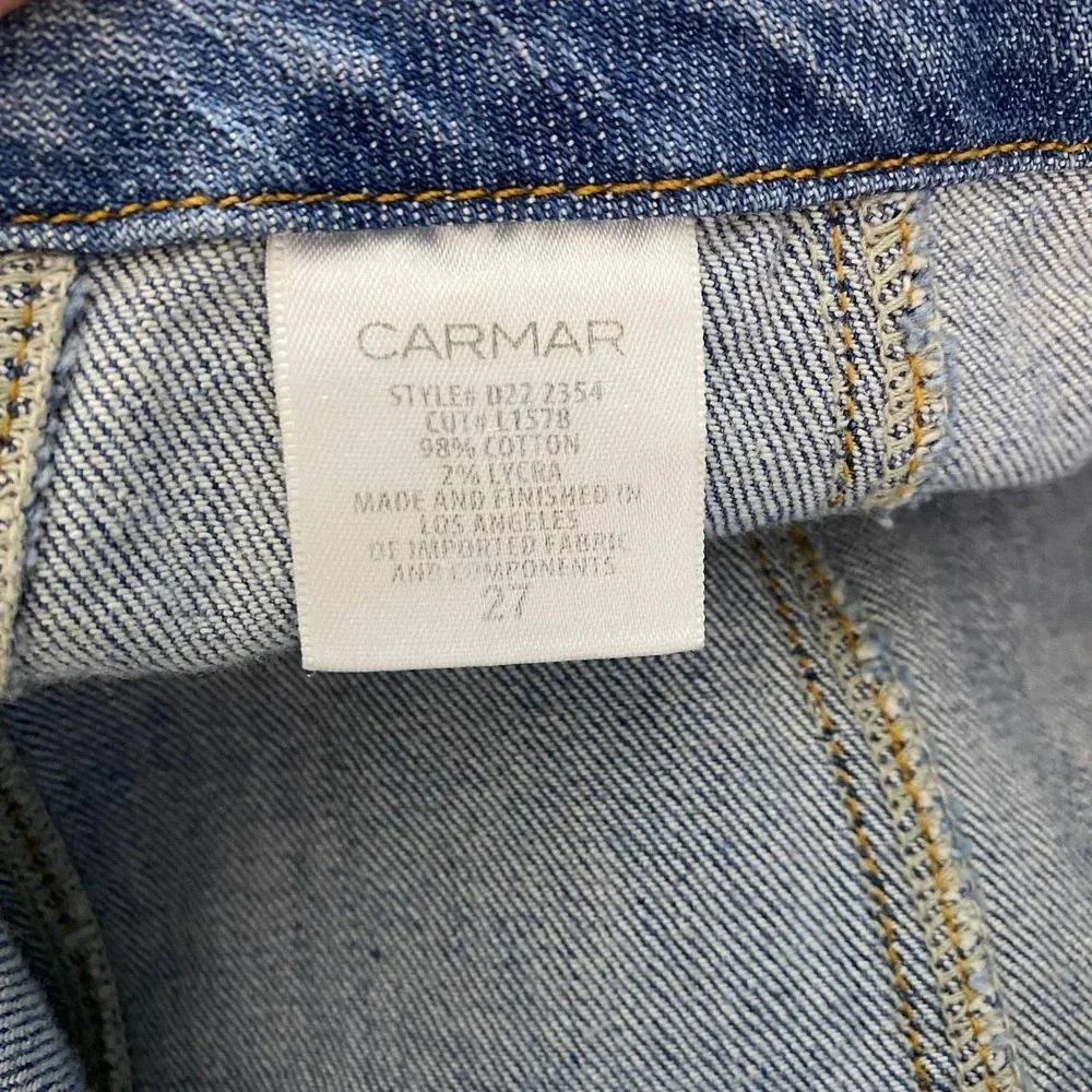 Carmar Belted Zip Front‎ Denim Jean Mini Skirt in Blue Size US 27